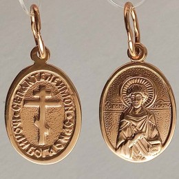 Золотая подвеска Целитель Пантелеимон 41016