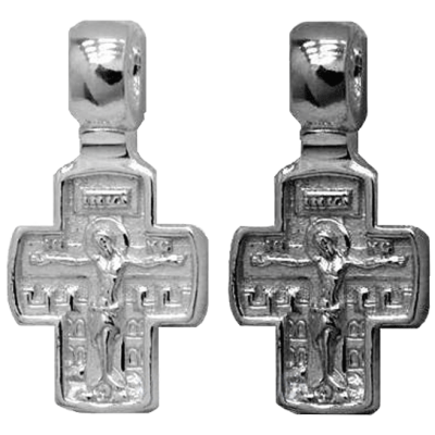 Крестик мальчику серебряный на цепочку бисмарк мужская 45062