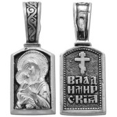 Нательная икона Владимирская из серебра
