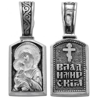 Нательная икона Владимирская из серебра 31316