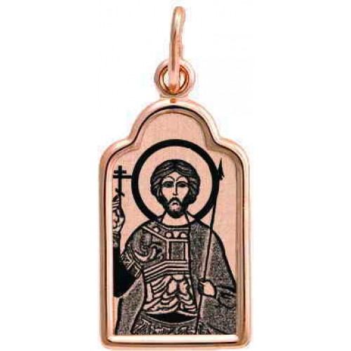 Золотая подвеска икона святой Виктор 36727