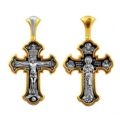 Православный серебряный крест с позолотой 40651