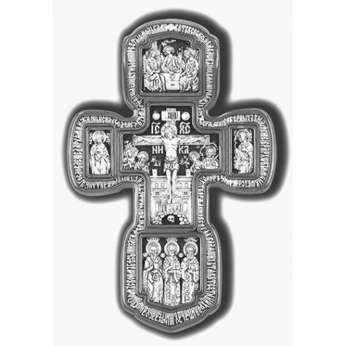 Крест серебряный три святителя, святая Троица 47364
