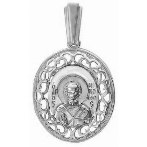 Подвеска из серебра икона Николая Чудотворца 45673