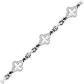 Серебряный браслет женский с крестиками и чернением, арт. 39545