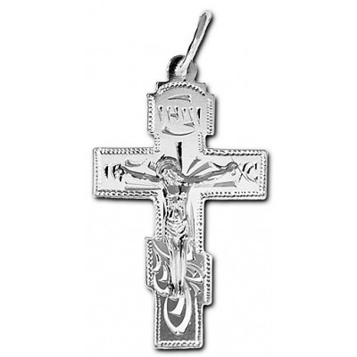 Крест православный прямой из серебра 33389