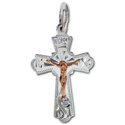 Крестик православный с золотым распятием 34766