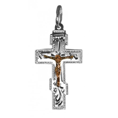 Крест православный с золотым распятием 34771