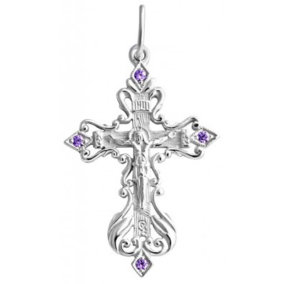 Нательный крестик православный серебряный 40486