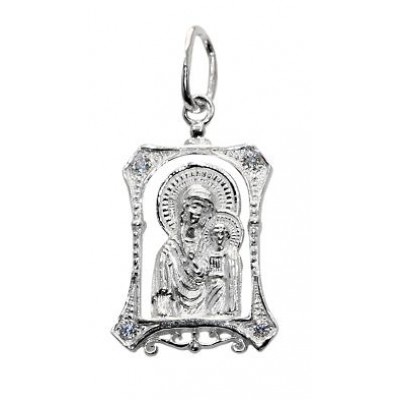Серебряная подвеска иконка женская Казанская Богородица 41874