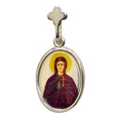 Подвеска серебряная святая Юлия цветная, арт. 41057