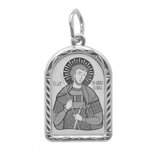 Подвеска Иоанн Воин серебряный образок православный 39467