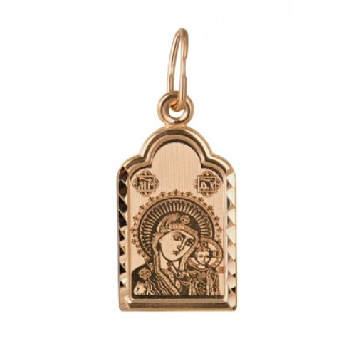 Серебряная подвеска с позолотой Казанская Богородица 40986