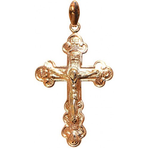 Золотой крестик нательный православный 38537