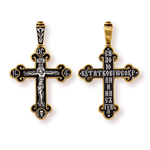 Серебряный крест православный 38489