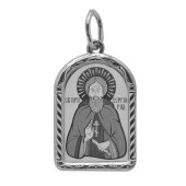 Серебряная мужская подвеска Сергий Радонежский 39482