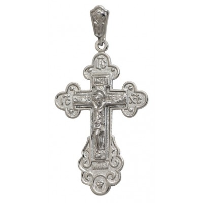 Крест серебряный с покрытием родием 46349