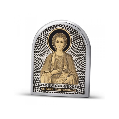 Дорожная икона Пантелеймон Целитель арка серебро 47294