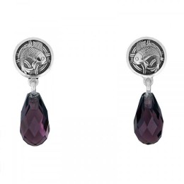 Серебряные серьги Рыбки фианит Капельки 298602