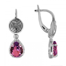 Серебряные серьги Птицы небесные фианит Капельки 298641