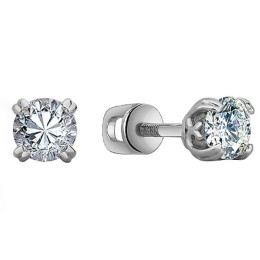 Серебряные серьги-пусеты с синим камнем 331948