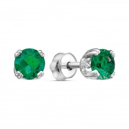 Серебряные серьги-пусеты с синим камнем 331948