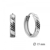 Серебряные серьги базовые конго d=15 mm, арт. 342427