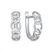 Серебряные серьги (размер 15х11 мм) без камней колечки, арт. 344845