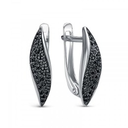 Серебряные серьги "Черный тюльпан" 345444