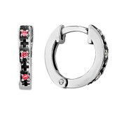 Серебряные серьги конго с оранжевыми фианитами маленькие сережки, арт. 17310
