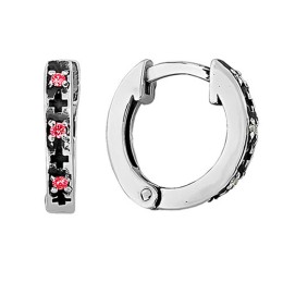 Серебряные серьги конго с оранжевыми фианитами 17310