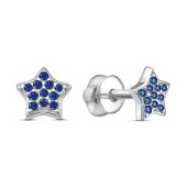 Серебряные серьги гвоздики Звезда 18856