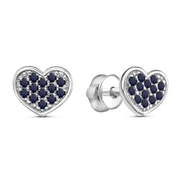 Серебряные серьги гвоздики Сердце 18858