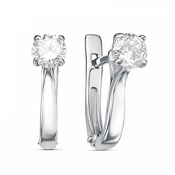 Серебряные серьги с фианитами 25301