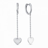 Серебряные серьги с подвесками Сердце, арт. 25305