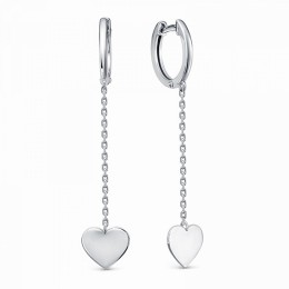 Серебряные серьги с подвесками Сердце 25305