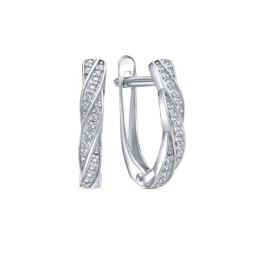 Серьги серебряные с фианитами 25306
