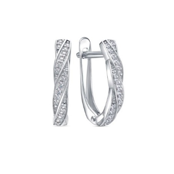 Серьги серебряные с фианитами 25306