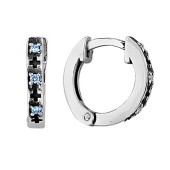 Серебряные серьги конго с голубыми фианитами, арт. 298442