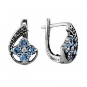 Серьги серебряные с голубыми камнями арт. 31521