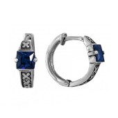 Серебряные серьги с синими фианитами женские арт. 31528