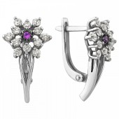 Серебряные серьги с камнями 31537