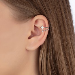 Маленькие серьги кафы серебро "Вифлиемская звезда" 31647