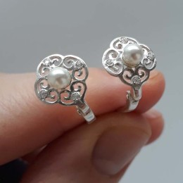 Серебряные серьги с жемчугом 42118