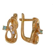 Серьги из серебра с позолотой женские, арт. 45952