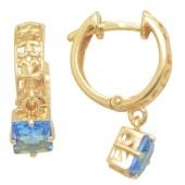 Серьги с камнями 46948 серебряные с позолотой красивые