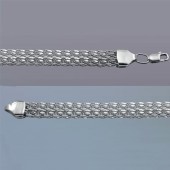 Серебряная цепочка Бисмарк двухполосный 44726