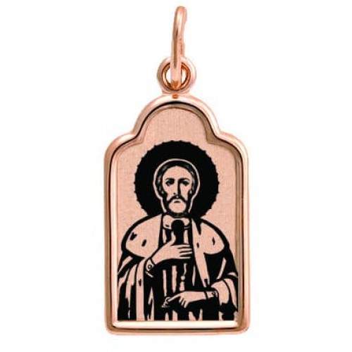 Золотая подвеска икона святой Александр Невский 12058