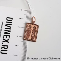 Золотая иконка Петр и Феврония свадебный подарок 16019