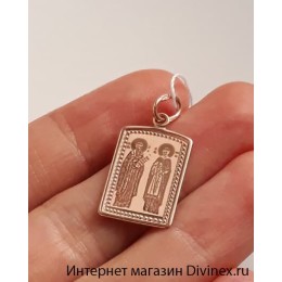 Золотая иконка Петр и Феврония свадебный подарок 16019